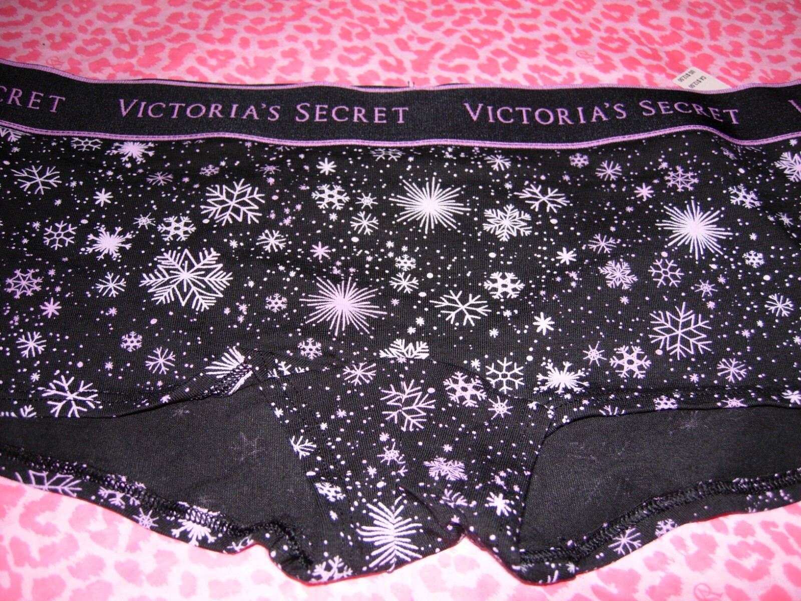 Victoria’s Secret Lingerie Shorty Shortie Boyshort Pink Ombre Snowflake M XL NWT