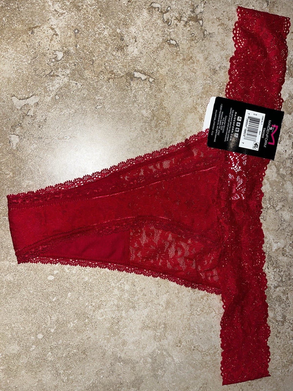 NWT Maidenform Sexy Must Haves Luxurious Lace thong panty Red XL 8 DMESLT