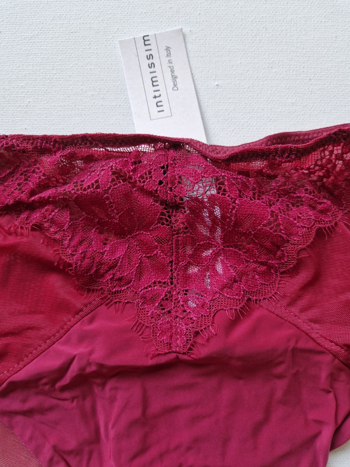 Intimissimi High Waisted Brazilian Brief Underwear for Woman Beet Red Size S