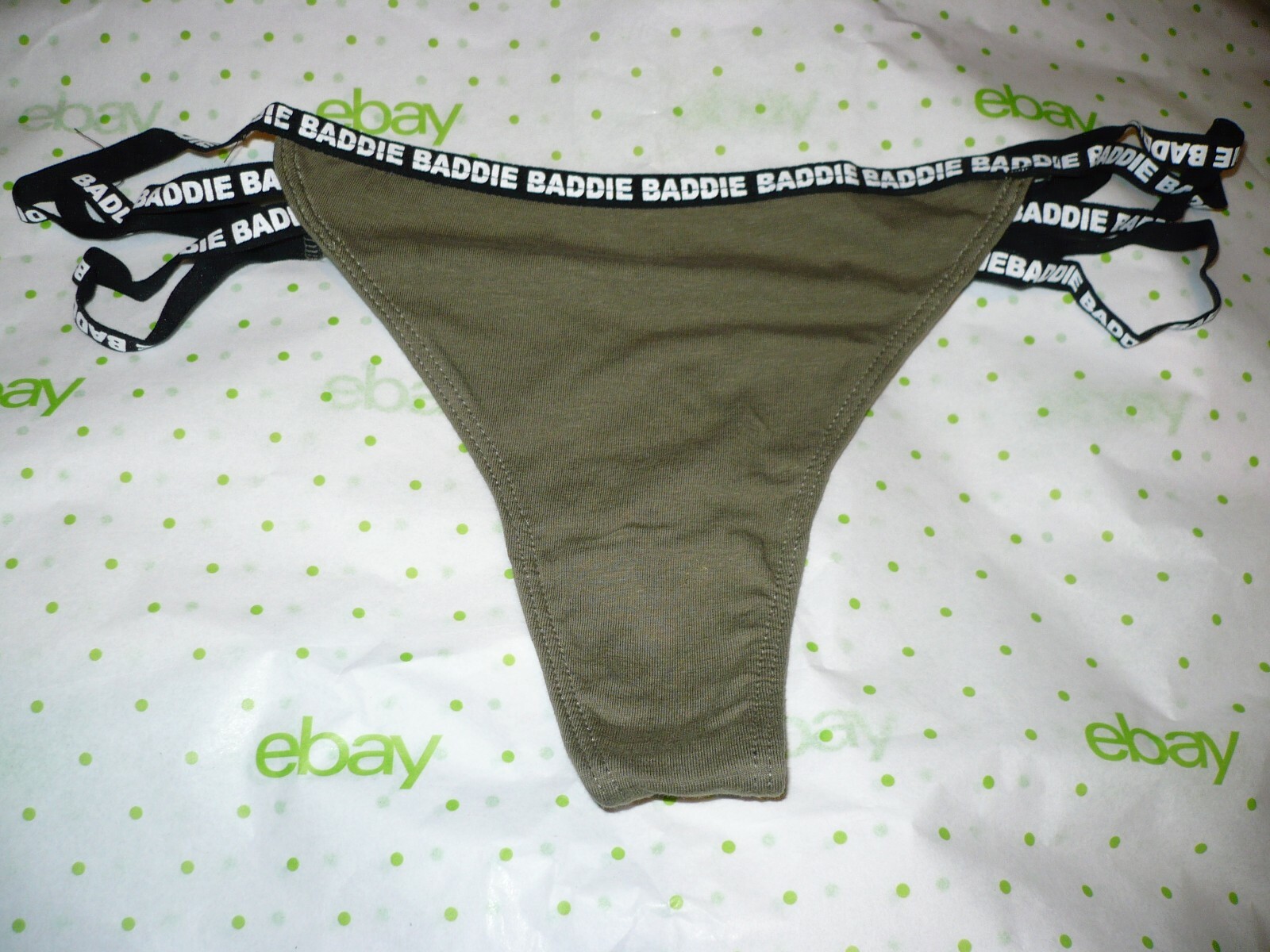 Rue 21 Women’s Thong Panties X-LARGE W Strappy Sides Dark Green Baddie New