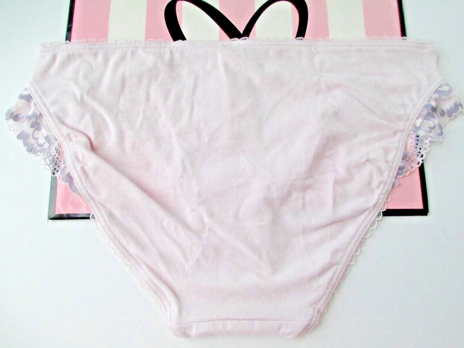 VICTORIA’S SECRET Cotton Bikini Panty S 2XL Lace Trim NWT Purple VS