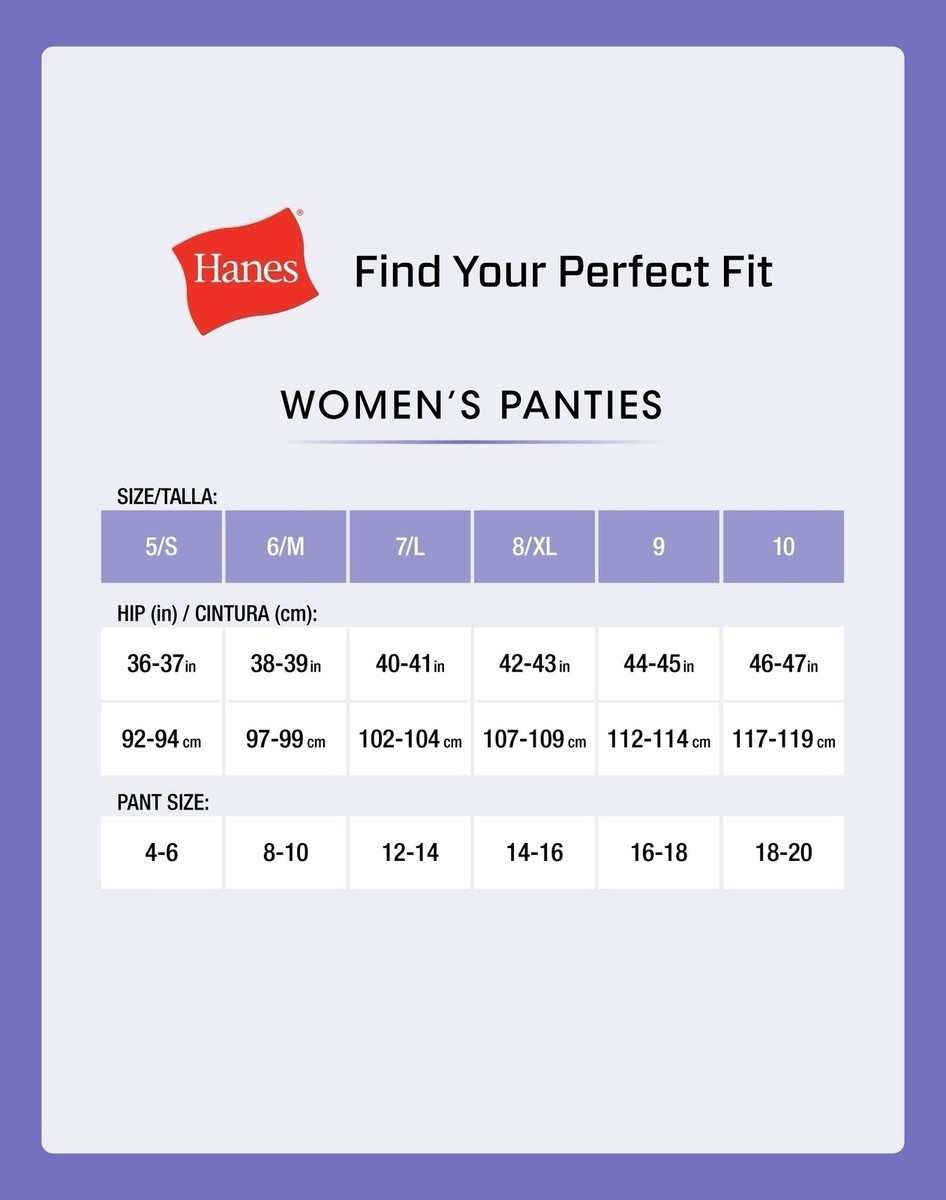 Hanes 41H6CC Cotton Hipster Panty – 7 L – 6 Pack❗️Without Tags
