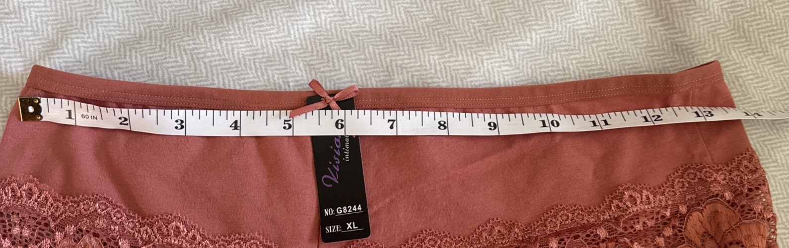 New Vision Intimates Sexy Rose Lace Boyshort Panties Size XL Elastic Top Nylon