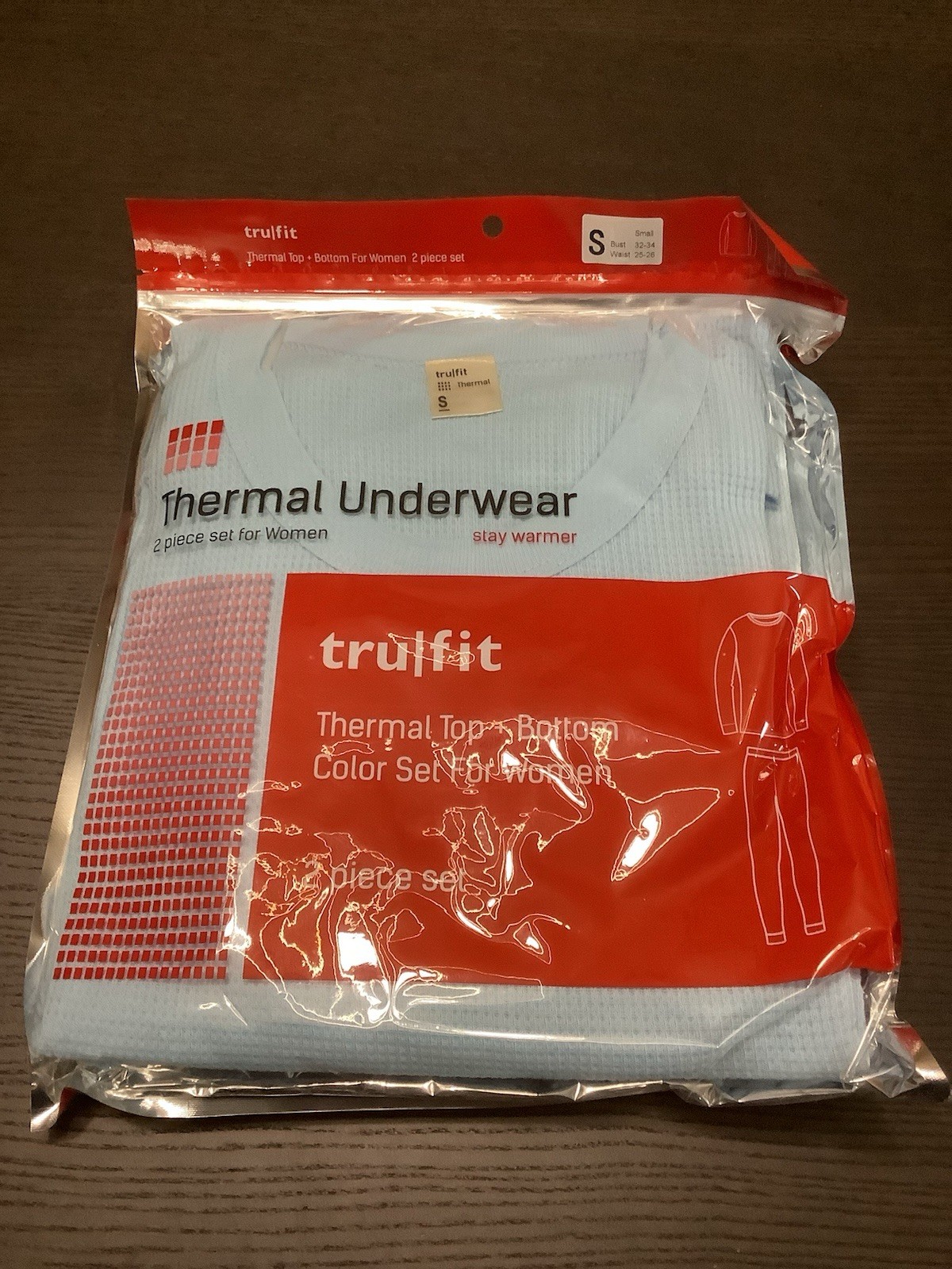 tru|fit Women’s 2-Piece Thermal Underwear Set – Small – Light Blue – Long Johns