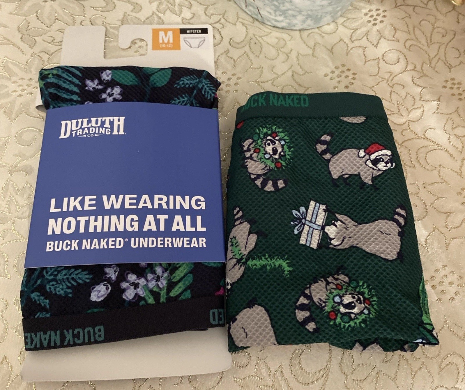 Duluth Trading Co Wom M Buck Naked Xmas Hipsters Panties New and NIP Lot of 2