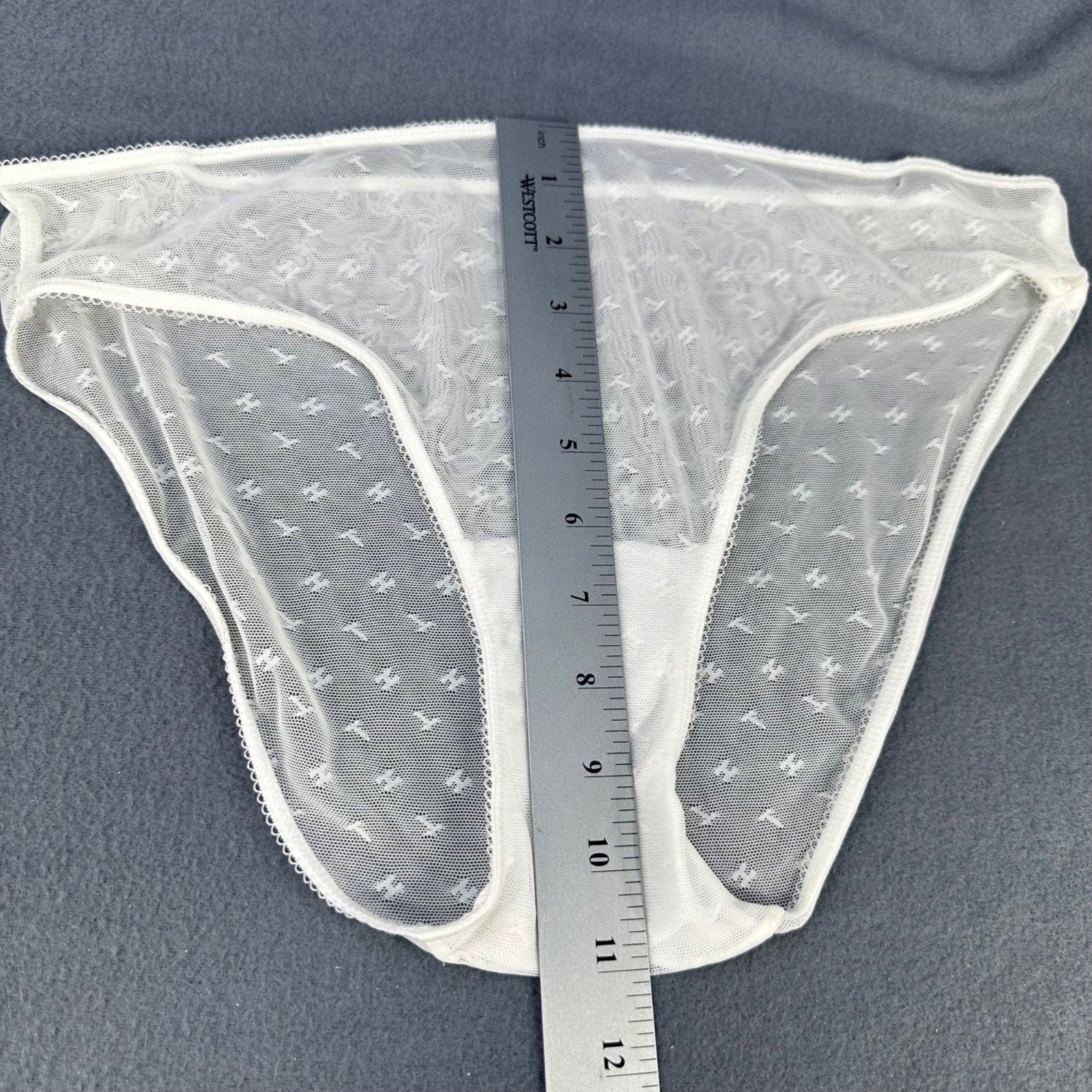 Tommy Hilfiger Womens Size Large Panty Bikini Sheer Mesh White New Without Tags