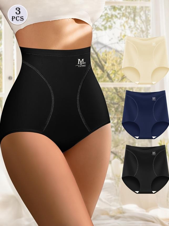 3 Packs High Waist Tummy Control Girdle Panty Set Tight Slimming Women Panties