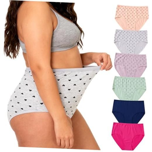 Womens Cotton Underwear Plus Size XL-5XL Ladies 4X-Large 6 Multipack Panties
