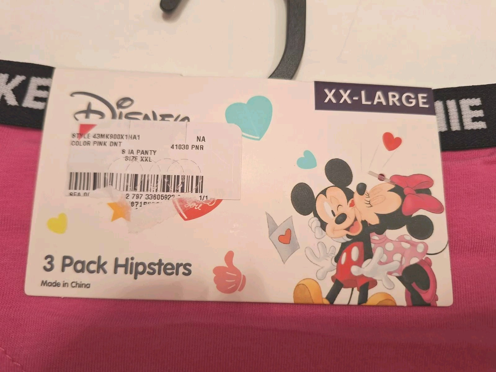 3-Pack Disney Womens Minnie Mouse Hipster Panty XXL ADORABLE