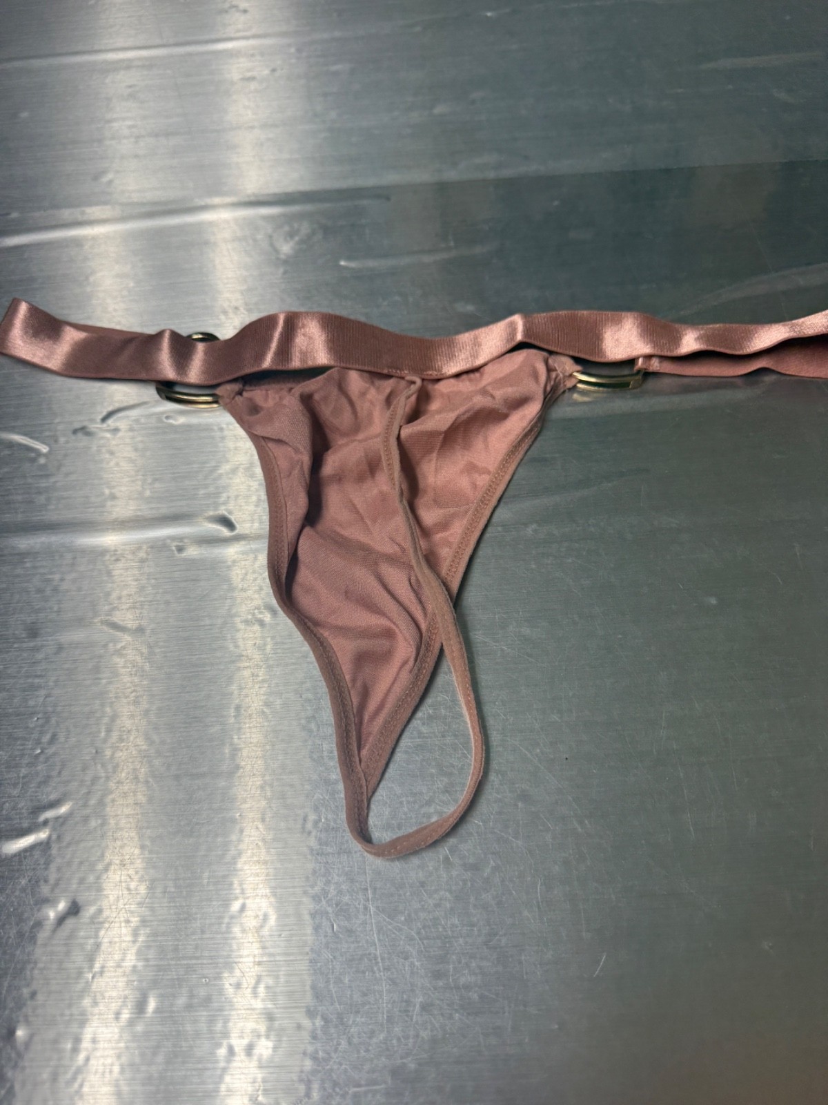 Silky Heart Thong Size MEDIUM(8-10) Pink & Gold