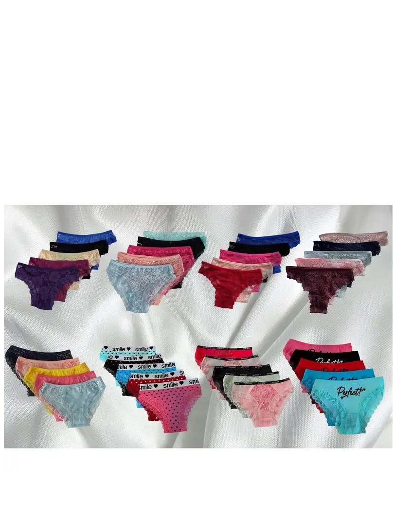 New 5 Womens Sexy Breathable Cute Lace Cotton Underwear (5-Piece, Random Colors)