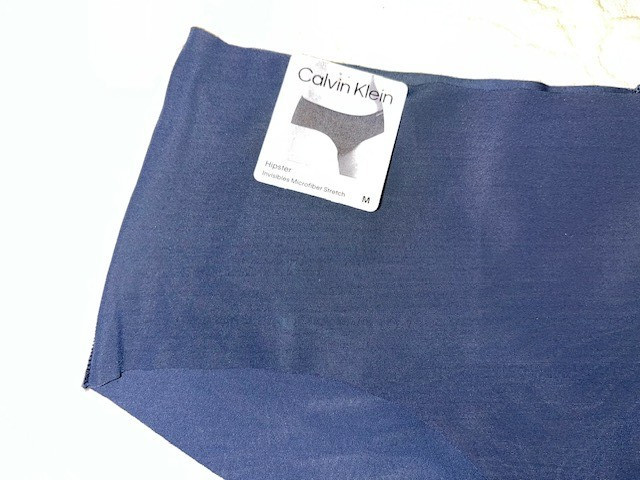 CALVIN KLEIN DARK BLUE HIPSTER PANTIES MEDIUM NEW Invisible Microfiber Stretch M