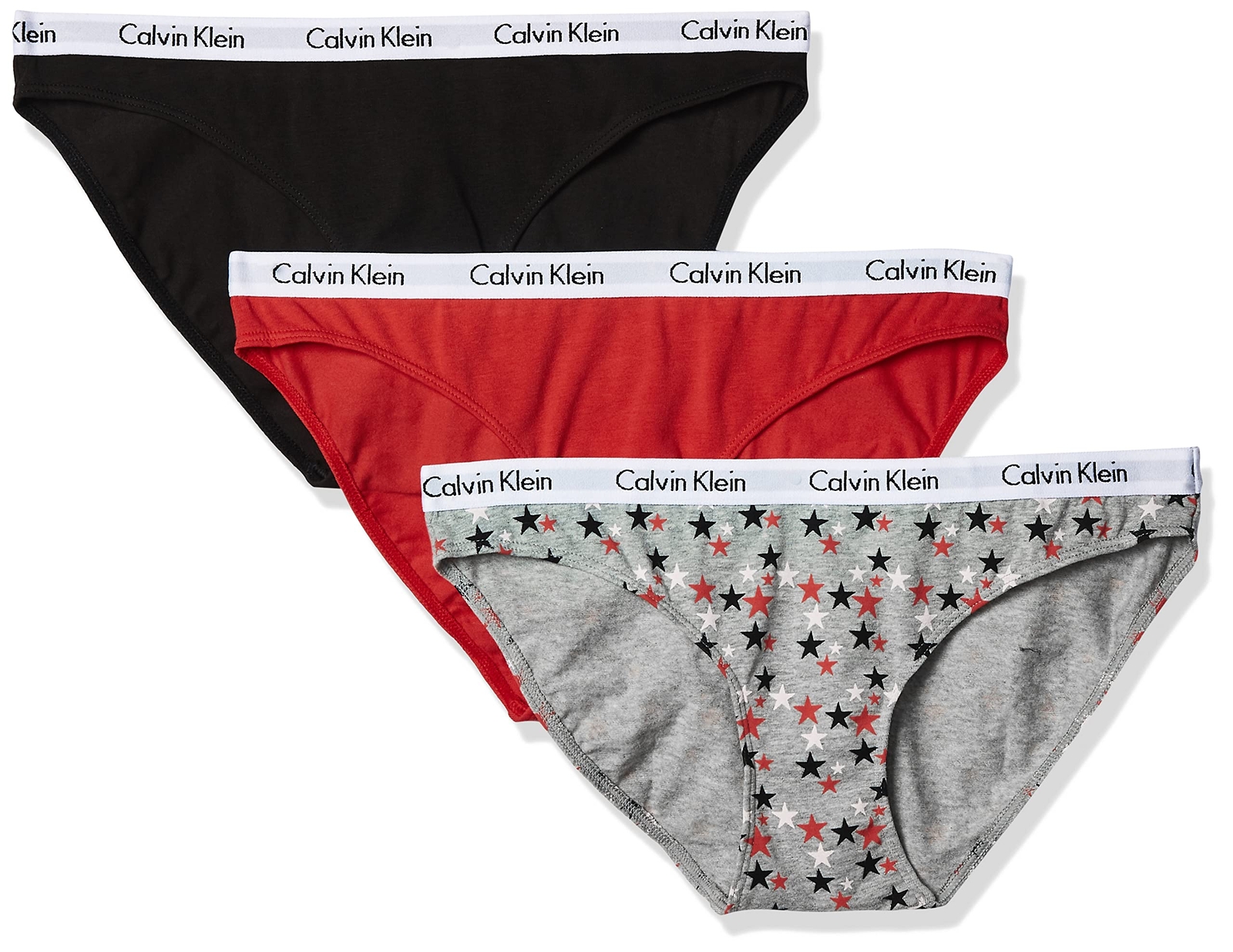 Calvin Klein 294057 Carousel Logo Cotton Stretch Bikini Panties, Size X-Small