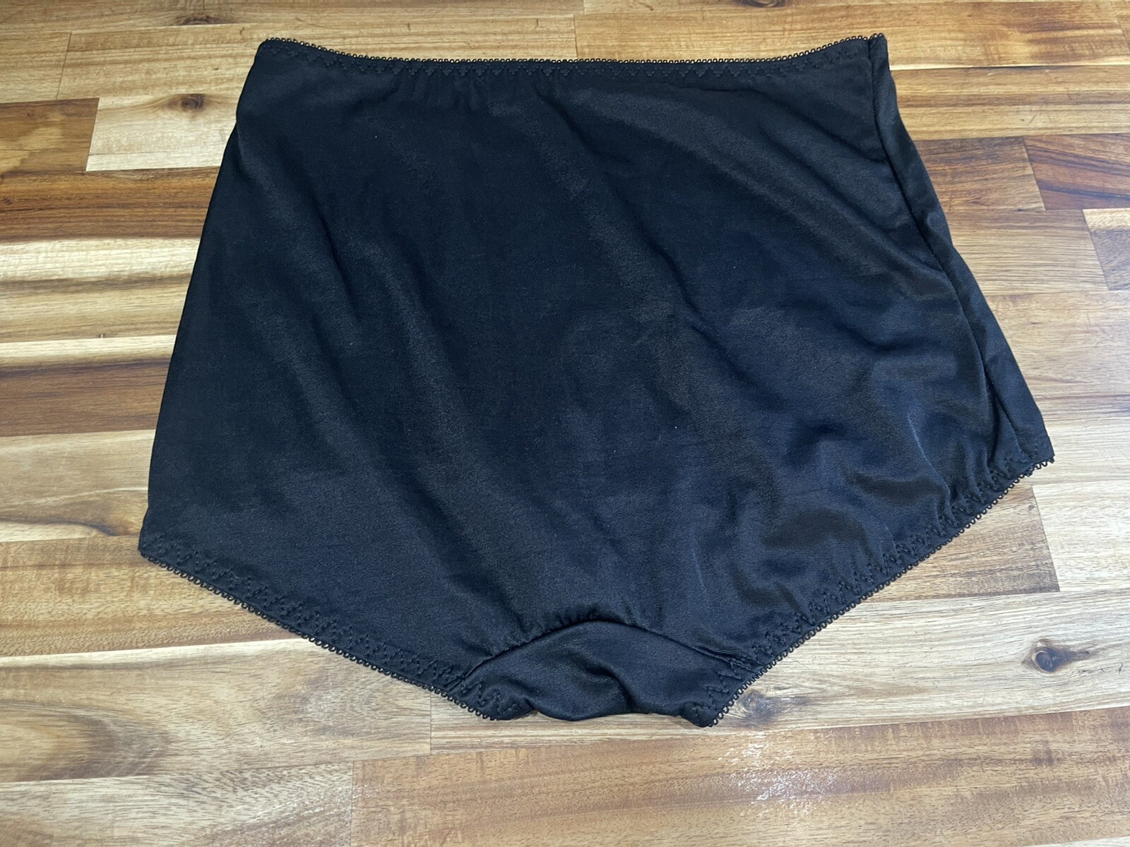 ✅Vtg ✅Nylon Panties ✅Granny High Waisted ✅Cotton Crotch ✅Black ✅Sz 36 ✅Silky