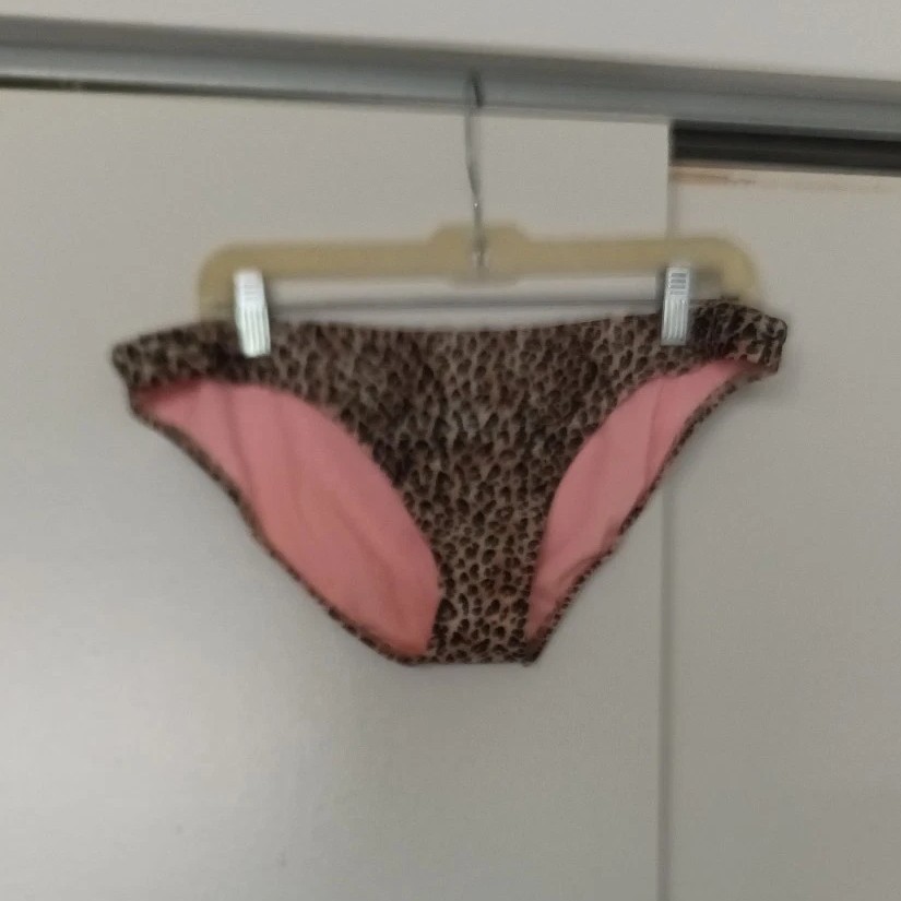 Candie’s Women’s Bikini Panties XL Leopard Print Brown Pink Nylon Spandex