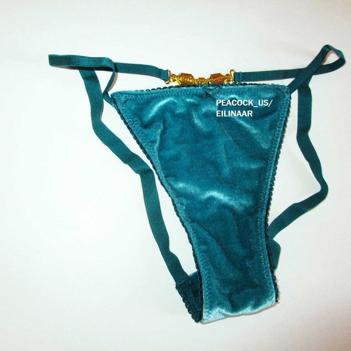 VICTORIA SECRET Dream Angels Velvet Cut Out Bejeweled Cheekini Panty Open Back