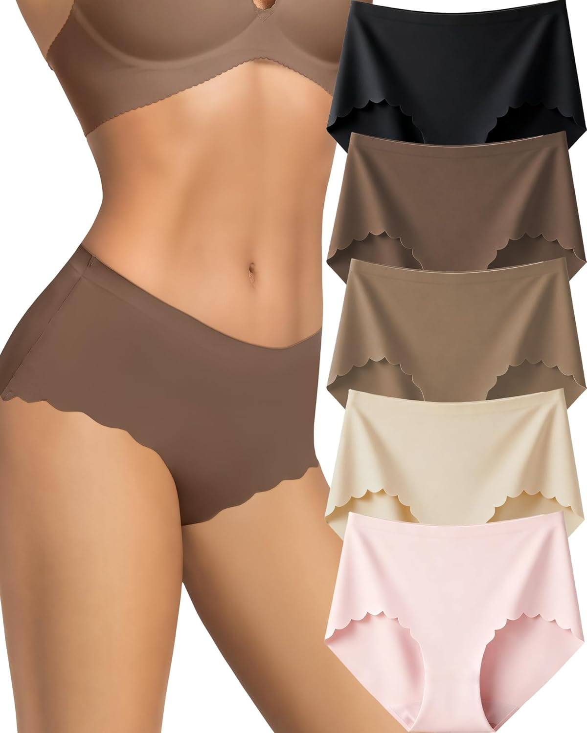 Seamless Underwear for Women No Show No Panty Line Womens Panties High Waisted