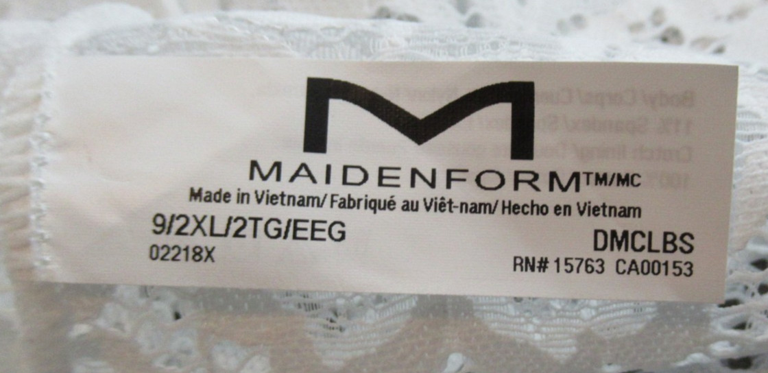Maidenform Women’s 1-Pack Casual Comfort Lace Boyshort Panty, White, 9 / XXL