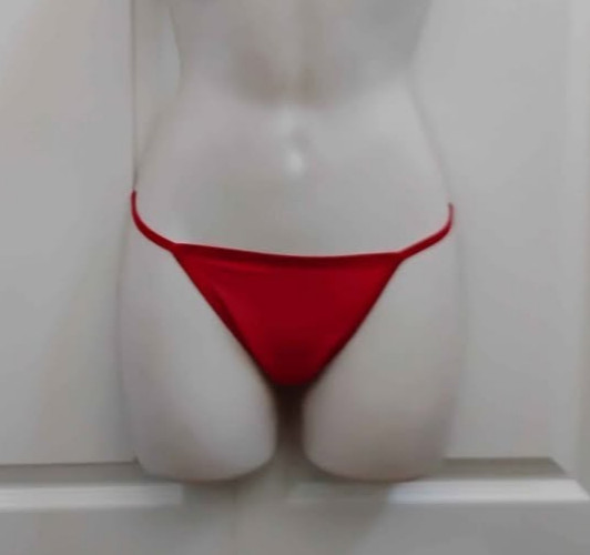 Women’s Large Red Lace String Thongs Panties Semi-Sheer Fabric