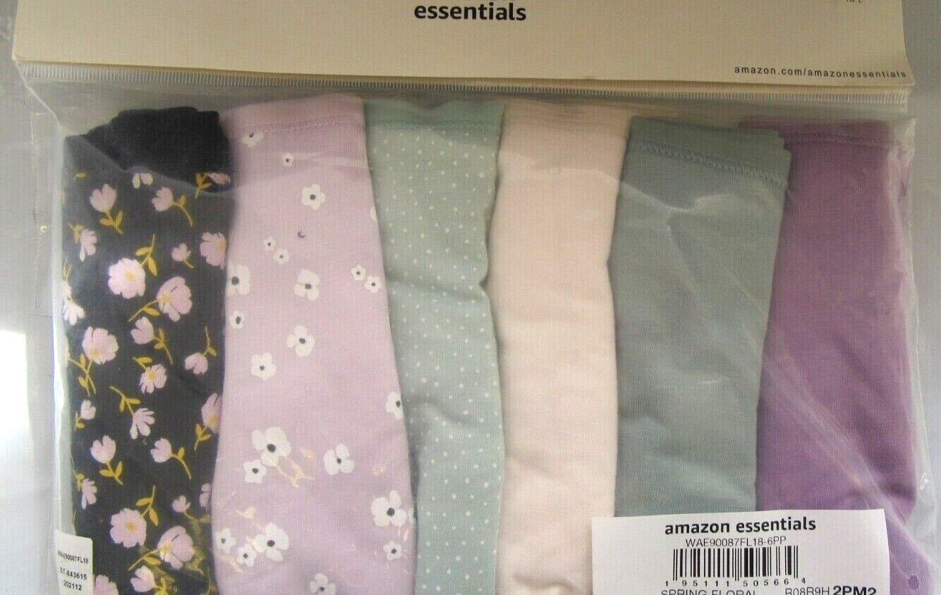 Pack of 6 Amazon Essentials Women’s Cotton Bikini Briefs Underwear Choose Size