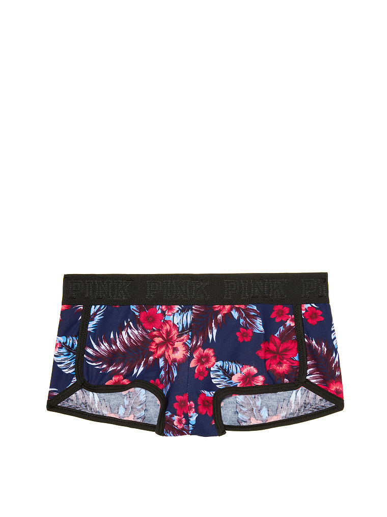 Victoria’s Secret PINK Logo Boyshort Panty Blue Tropical Floral *select size*