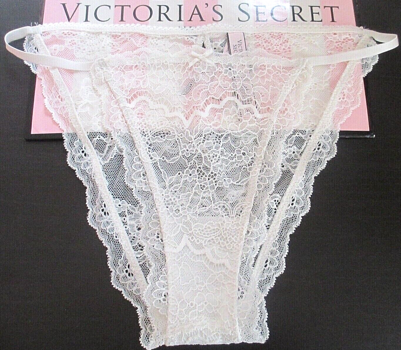 VICTORIA’S SECRET DREAM ANGELS String Bikini Panty XL Coconut White NWT Lace VS