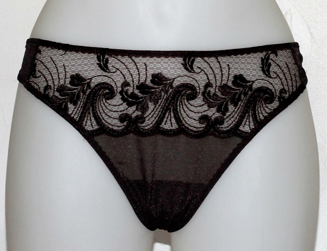 Rosa Faia by Anita Calista Mocca Brown Thong 14 Sheer lace knickers panties