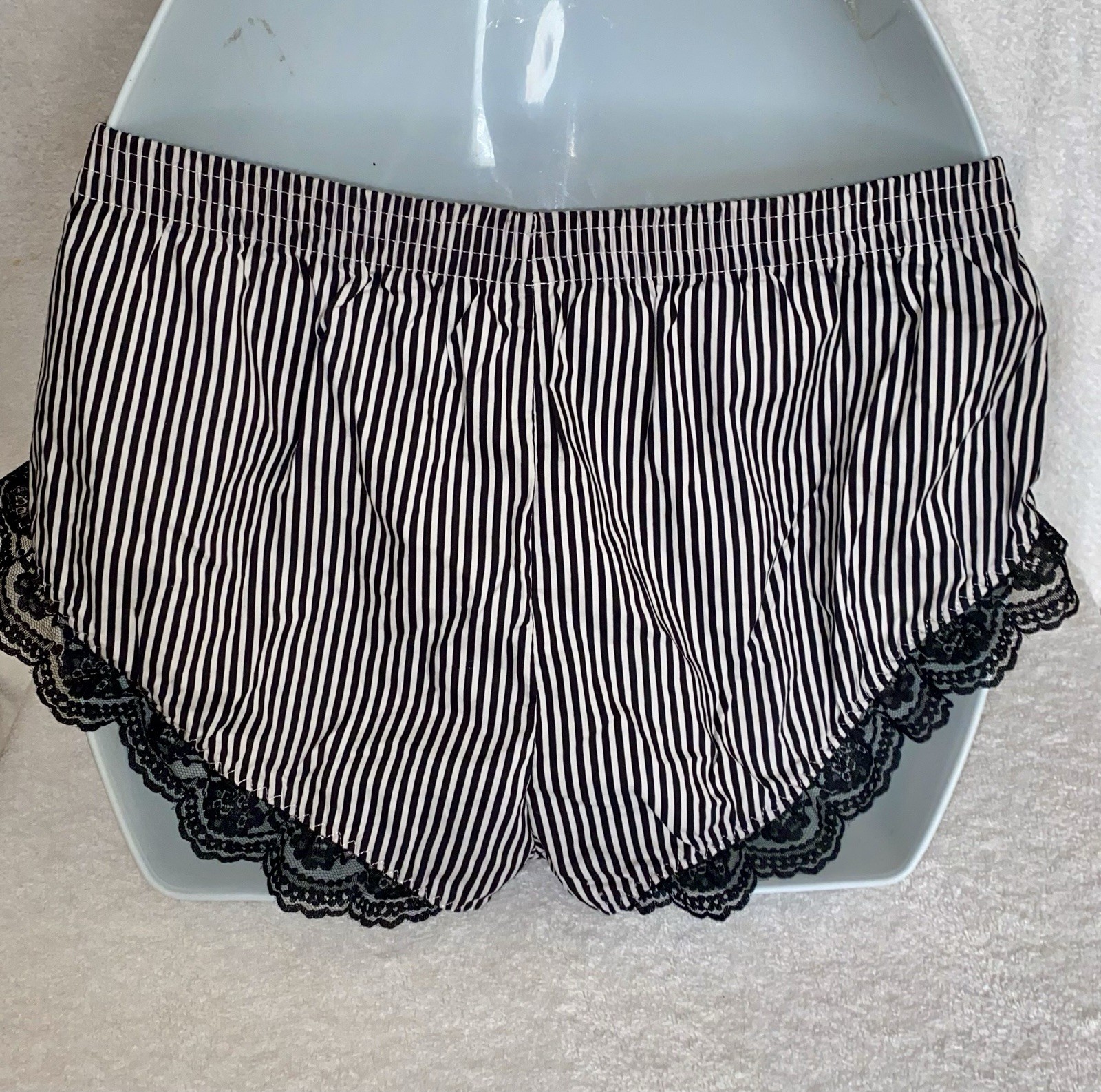 VTG Joe Boxer Hi Cut Boy Shorts Panties Lace LRG Cotton Spandex Blend CUTE