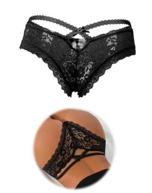 Women’s Plus Size Sexy Lace Thong Floral 3X-Large-4X-Large 1pack-black