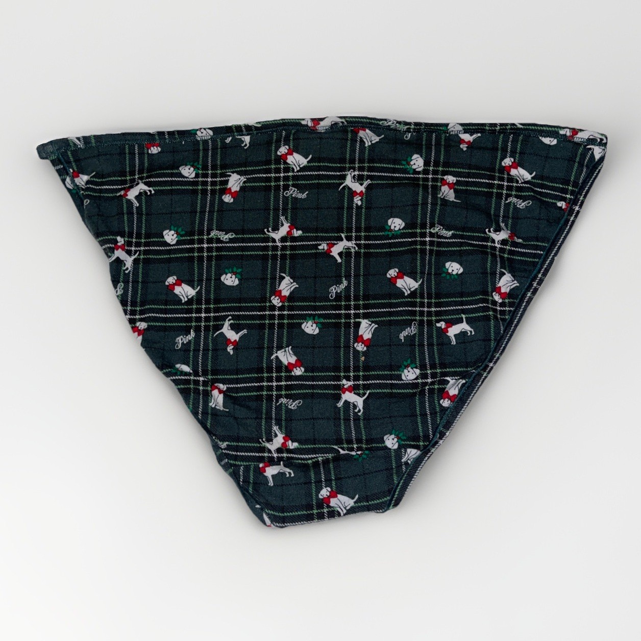 Victoria’s Secret Pink NWT Plaid Bikini Panty Green Dog Logo Women Size 2XL