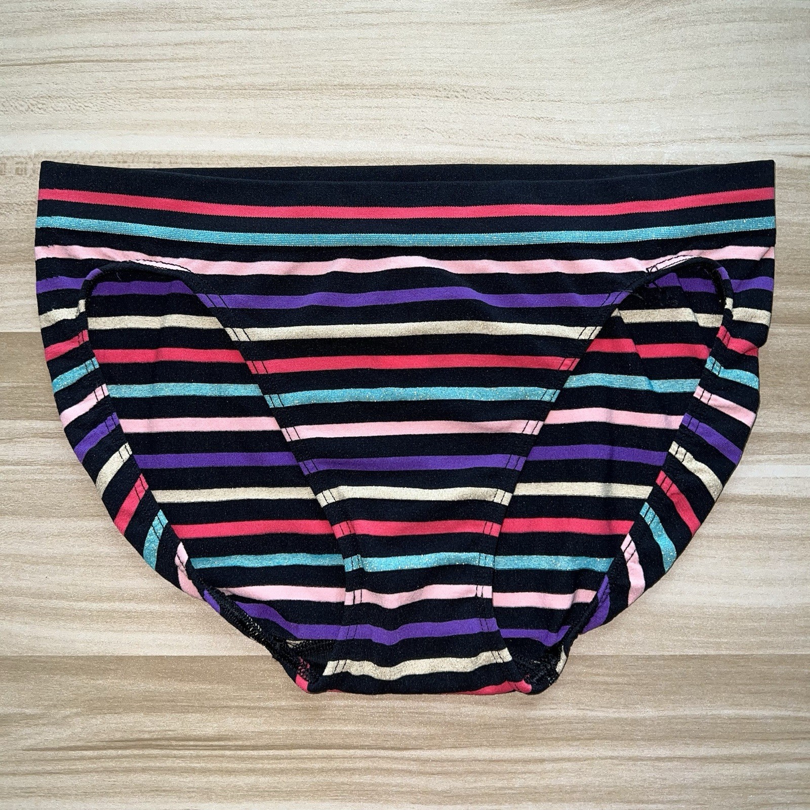 Victoria’s Secret Body by Victoria MEDIUM Bikini Panties Striped Nylon VTG Y2K