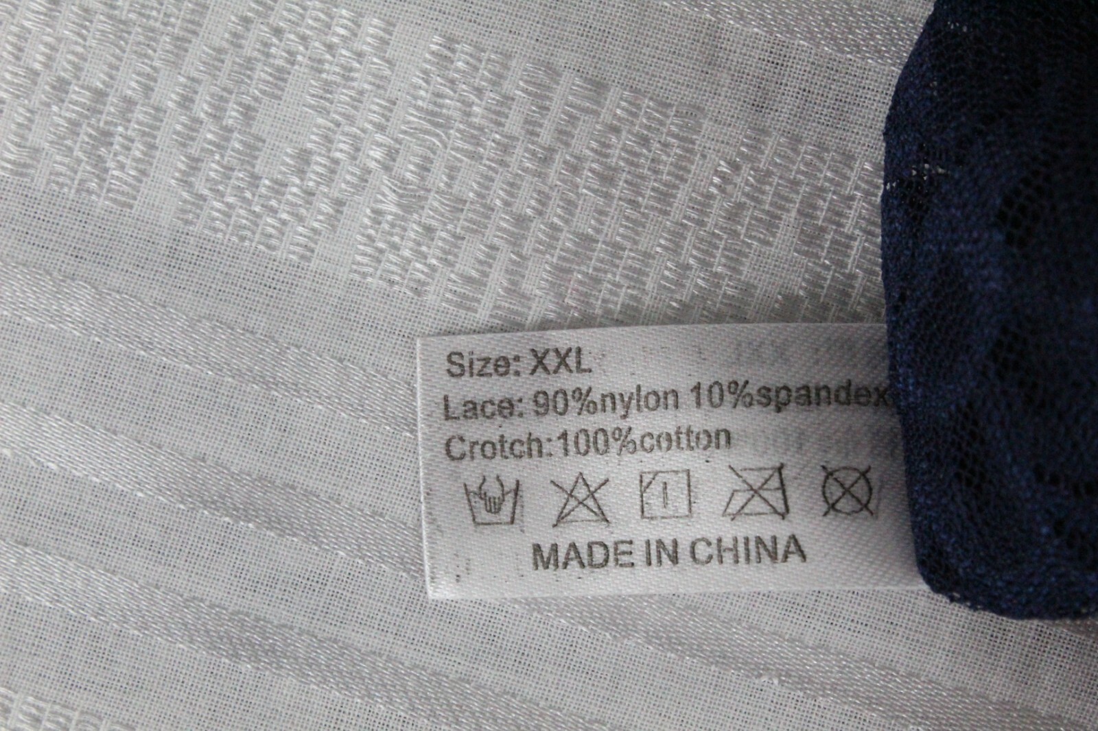 Women’s Chinese Size 2XL High Rise Lacey Panties Color Navy Blue NWOT