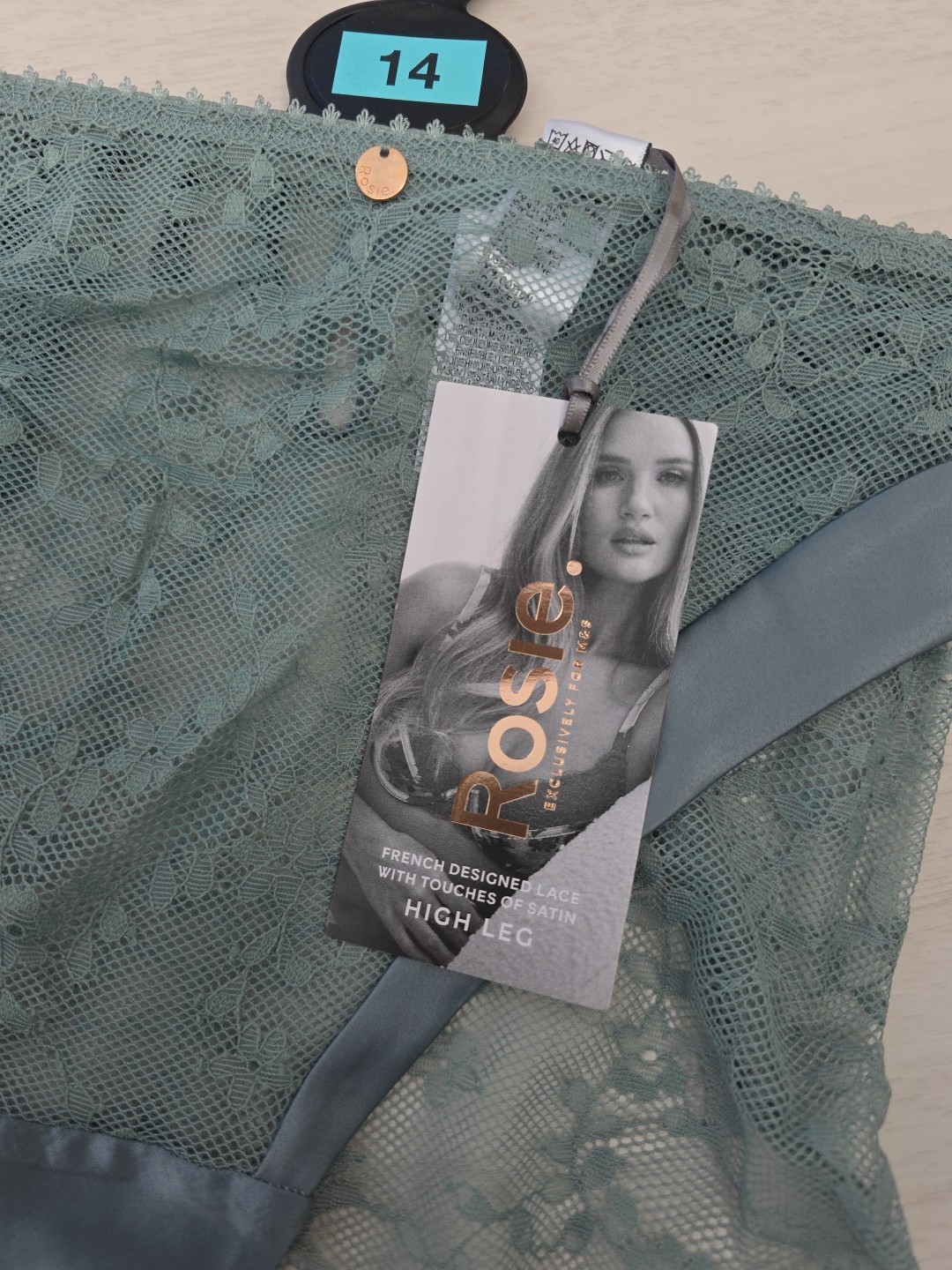 Ladies M&S Rosie Collection Dark Sage High Leg Knickers Size 14 NWT (2)