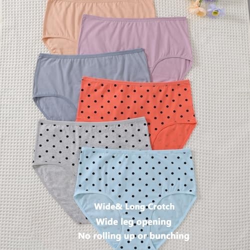 Womens Underwear Cotton Panties Plus Size XL-5XL 3X-Large 6 Polka Dot Panties