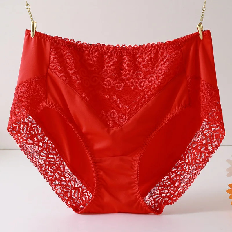 High Waist Lace Panties Women’s Plus Size Soft Stretch Comfort Briefs Underwear