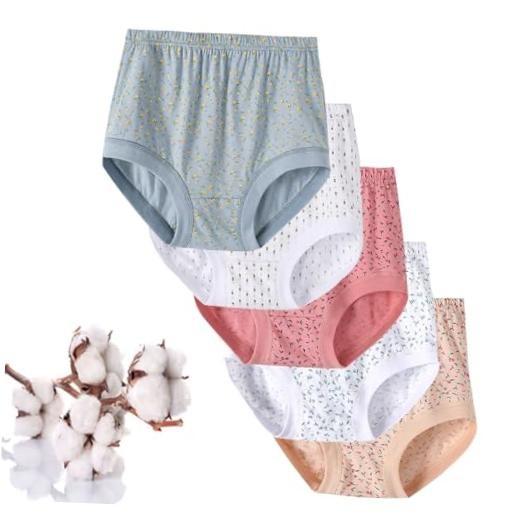 Seniors Women’s Cotton Underwear High Waisted Full XX-Large Multi Colored