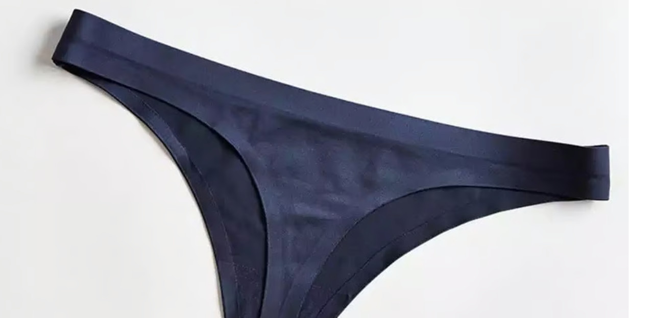 Women’s Sexy Low Rise Beach Thong, Black, Size L, 1 Piece Set