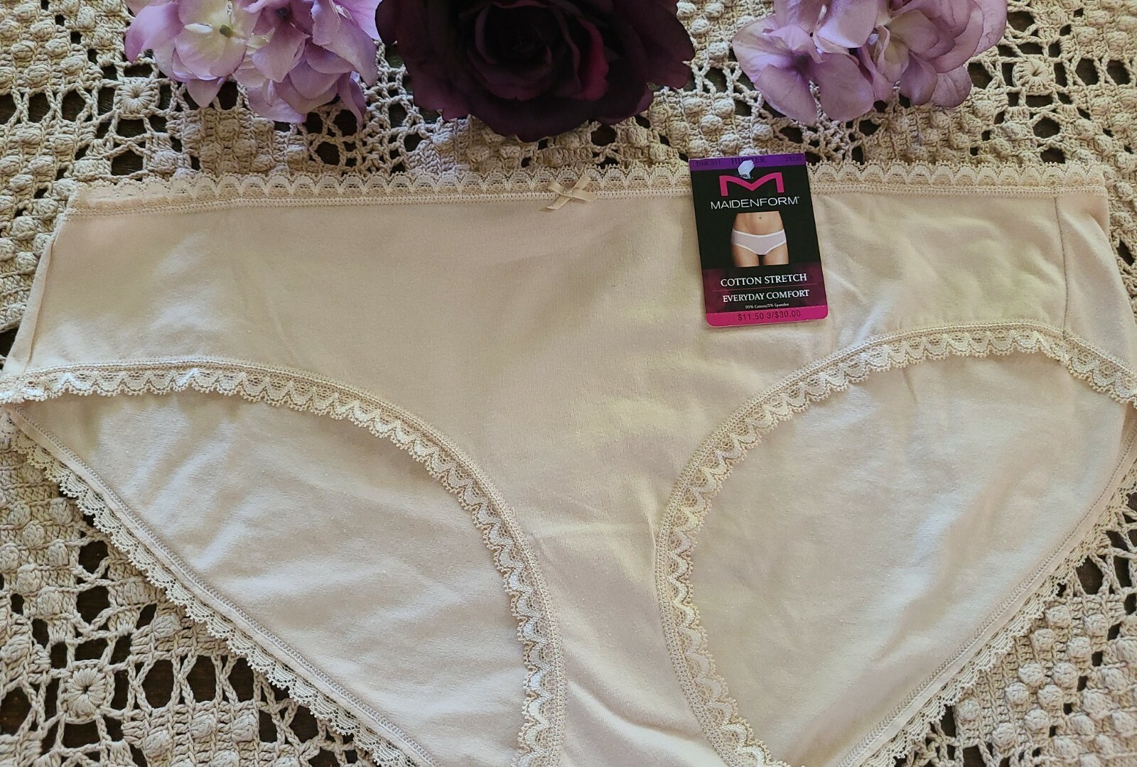 2XL/9 MAIDENFORM SeXy Comfy COTTON BLEND With Lace HIPSTER Panty DMCS51 ~NWT