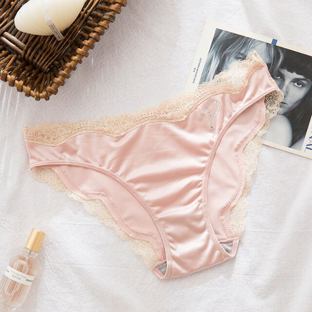 5 Pack Lot Sexy Ladies Womens Satin Panties Lingeries Lace Trim Underwear Brief