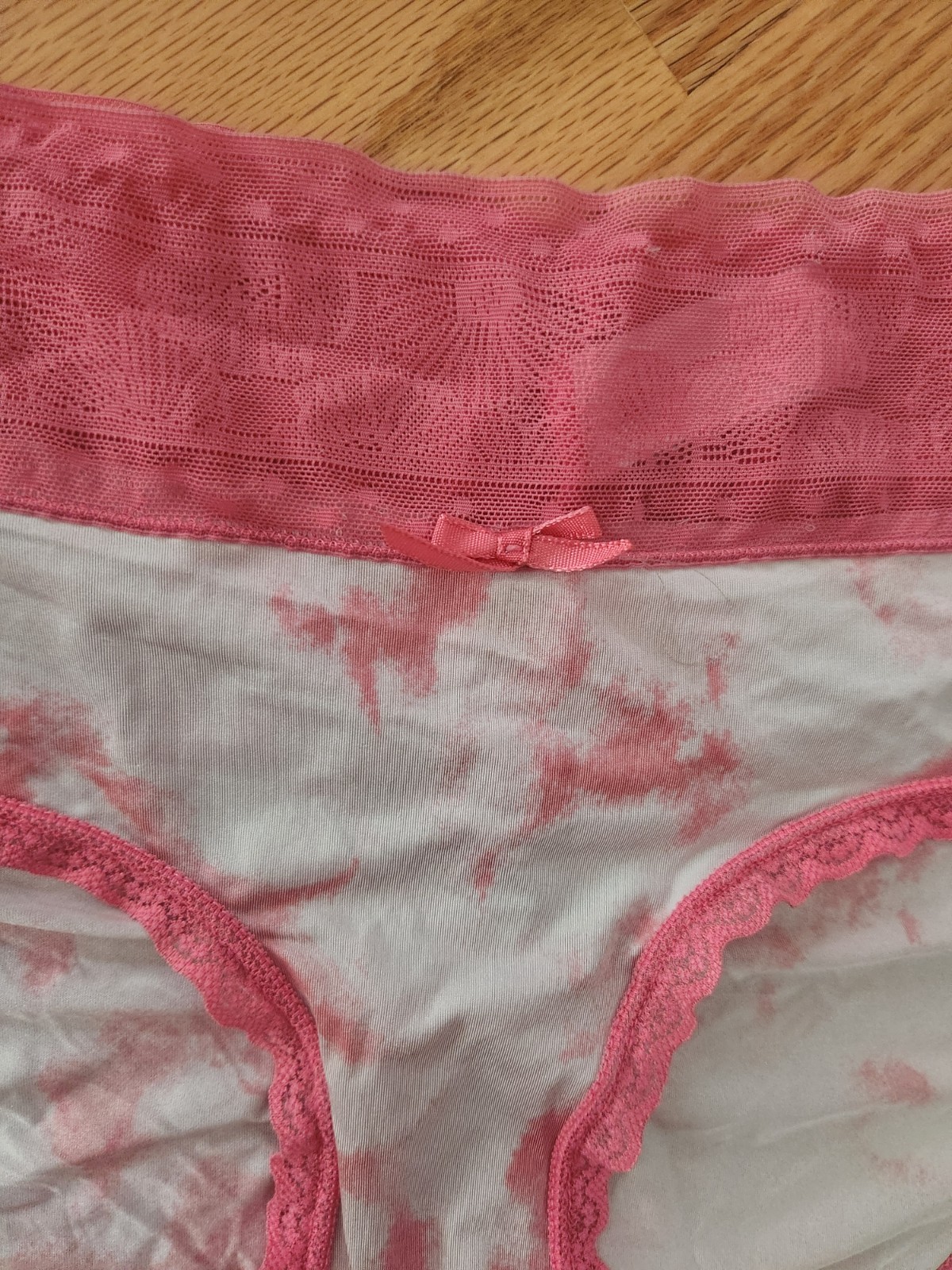 Vtg No Boundaries Multicolored Brief Panty Size L Lace Waistband Scrunched Butt