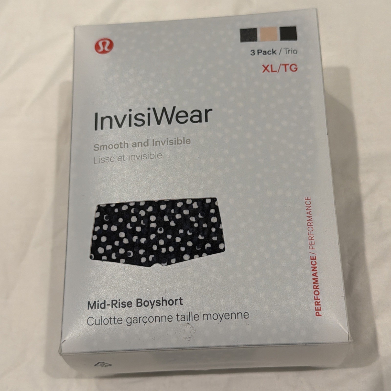 Lululemon InvisiWear Mid Rise Boyshort NWT XL 3 Pack DBDM/BPNK/BLK Underwear
