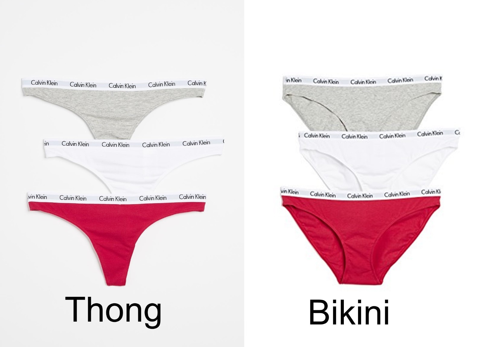 Calvin Klein Women’s 3 Pack Carousel Thong Set OR Bikini Set XS, S, M, L, XL