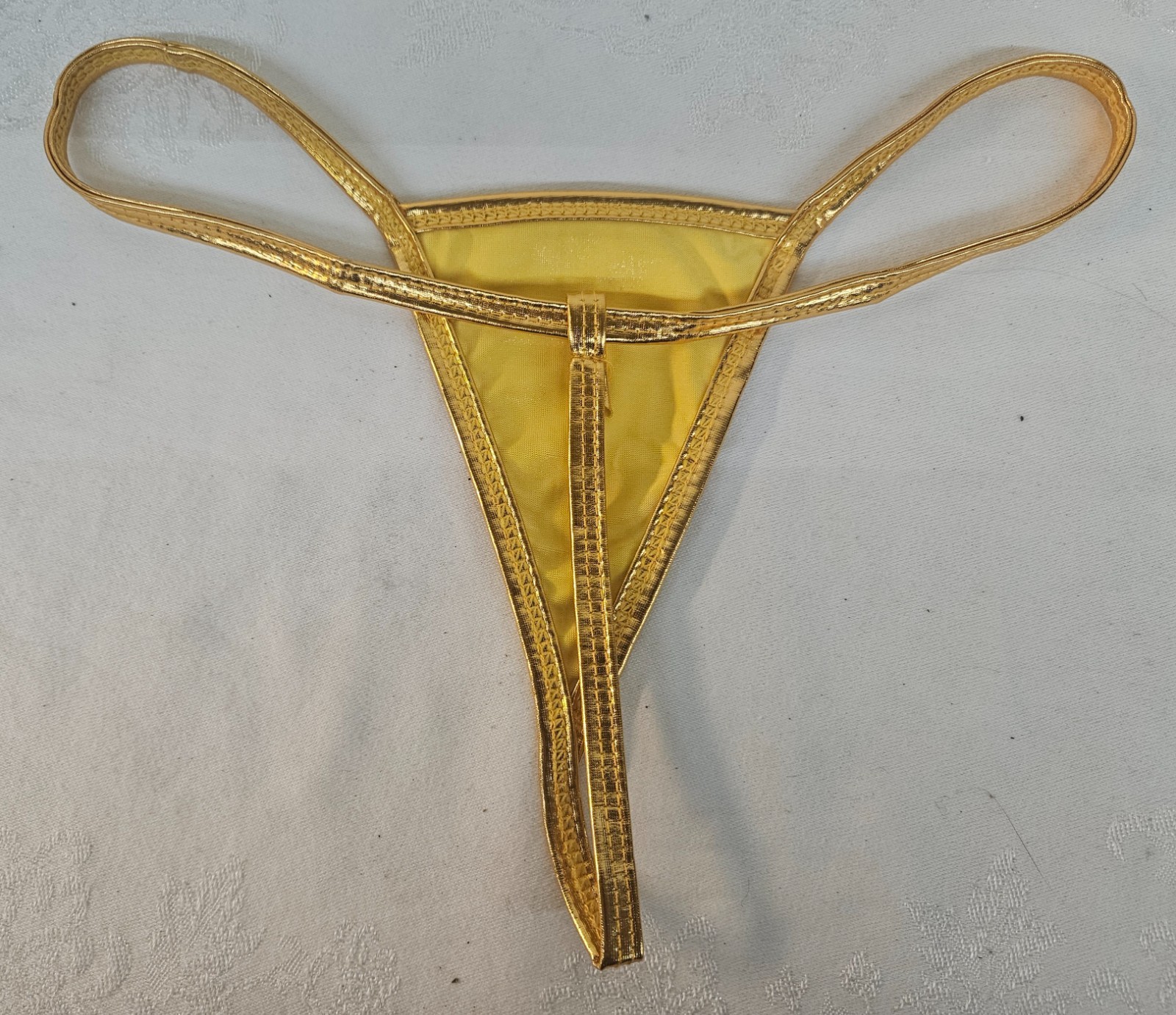 NIP Metallic Gold G-String Panties Size XS-S Skimpy Stripper Panties