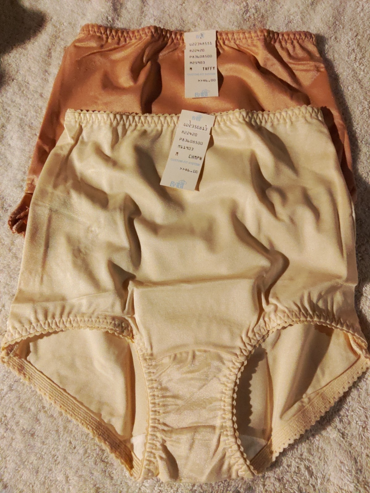 2 Pair-Bali “Something Else” Brief Panties Sz 6, 85% Antron III Nylon 15% Lycra
