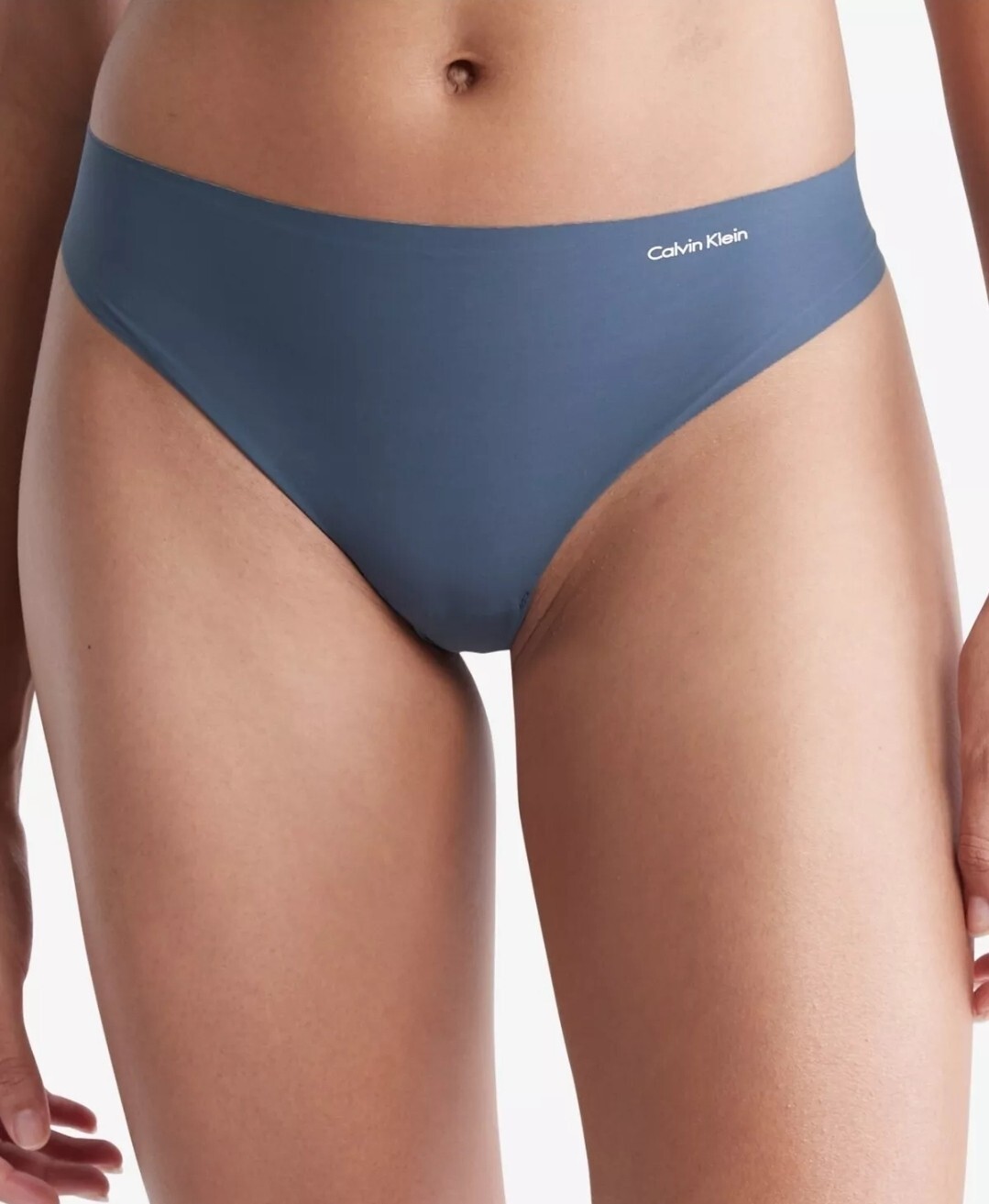 Calvin Klein Thong Panty Blue Edge, Seamless Nylon Blend, Medium