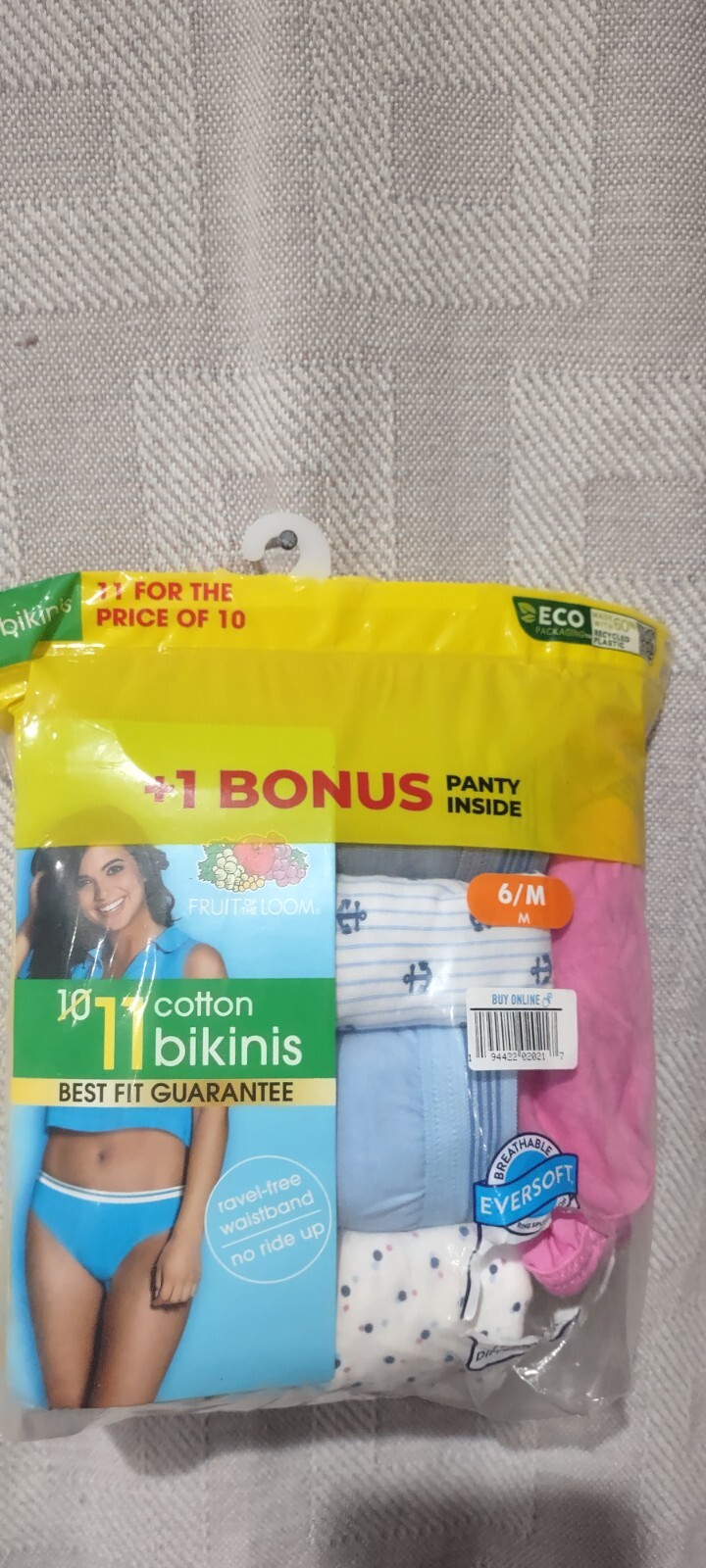 Women’s Underwear 11 Cotton Bikinis Size 6M NIP