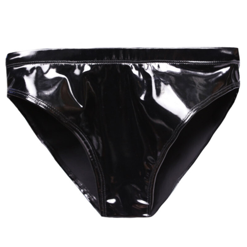 PVC Leather Womens High Waisted Booty Shorts Brief Latex Liquid Nightclub Panty
