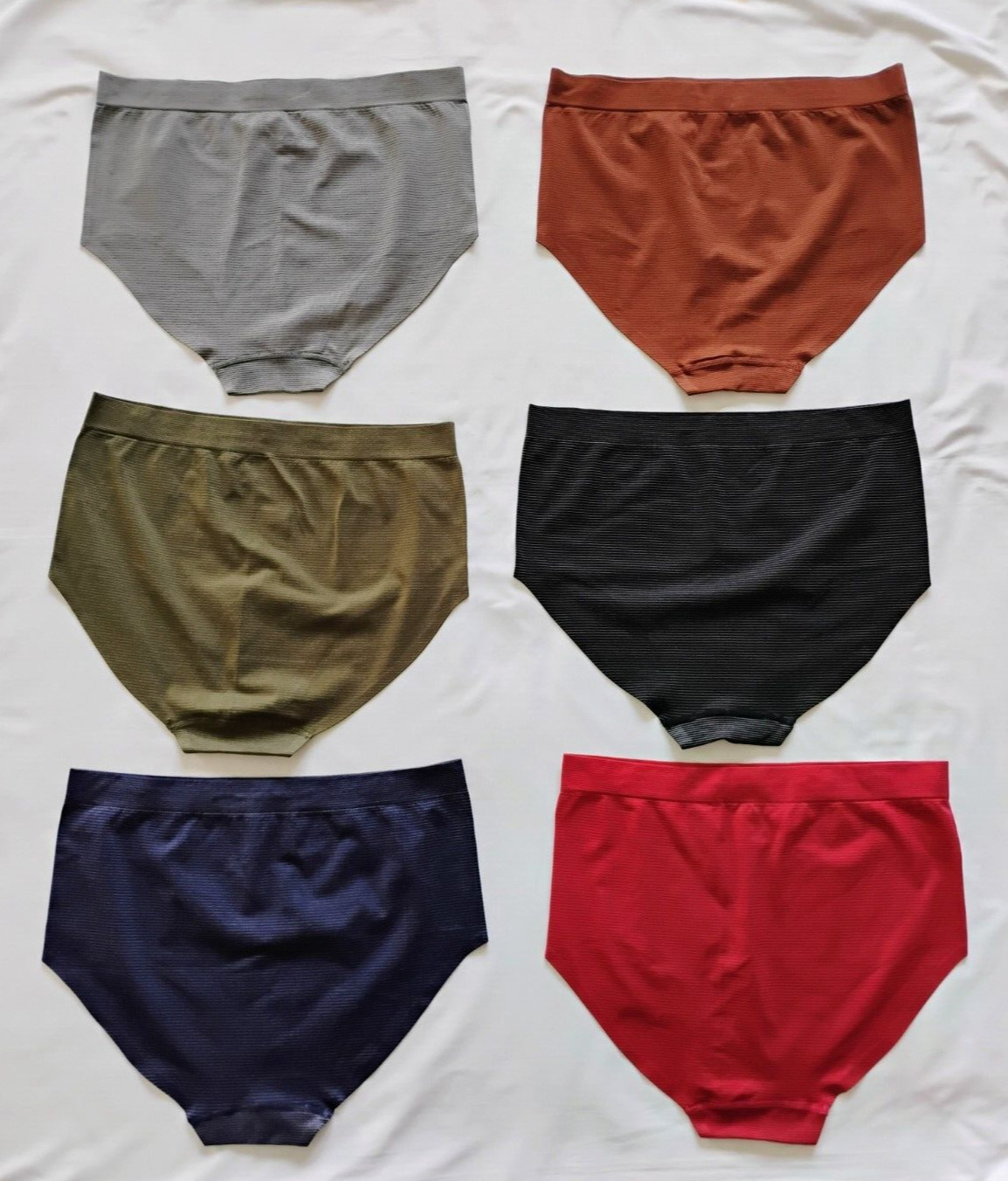 Angelina Seamless Mid-Rise Brief Panties (LOT OF 6) Size Plus(2X/3X)