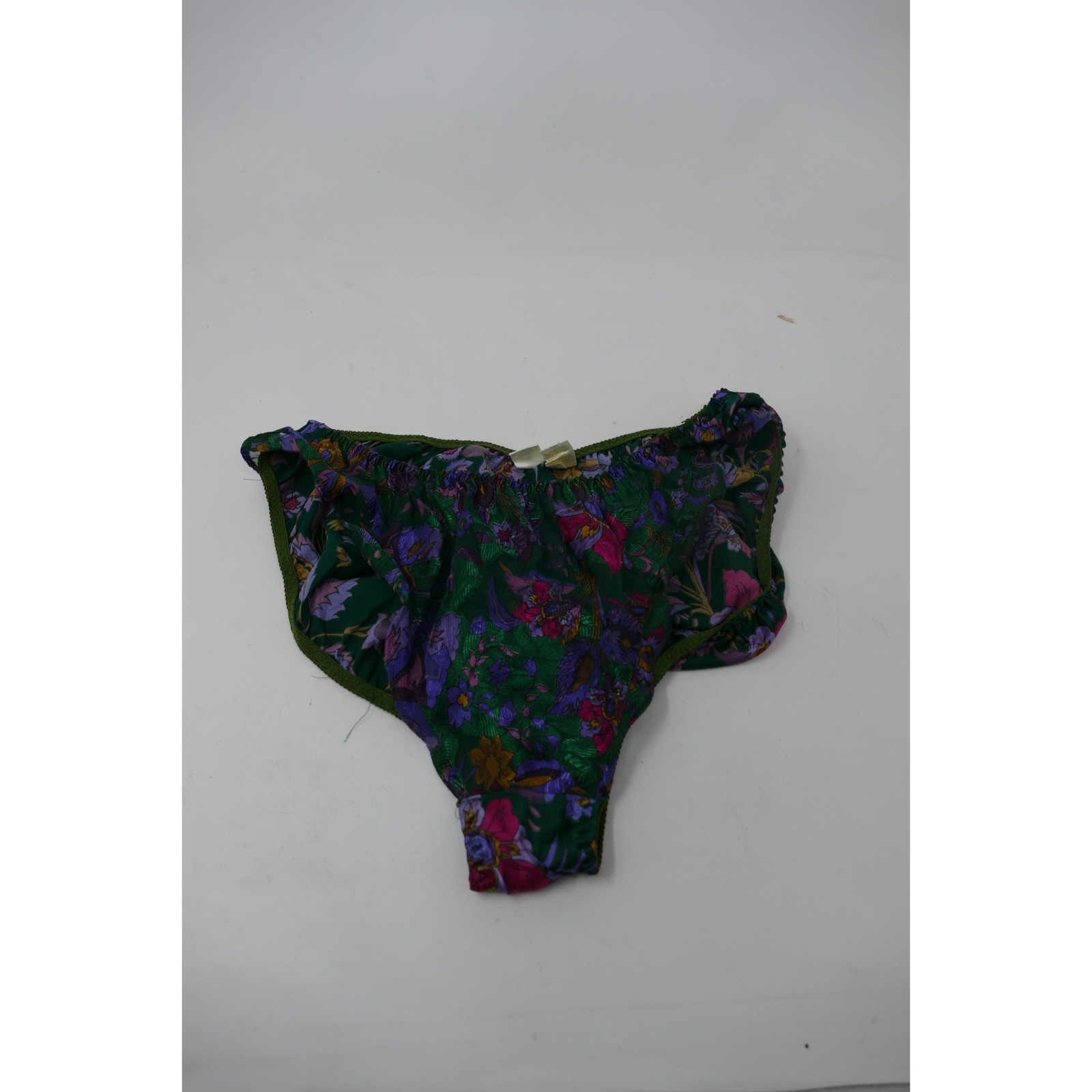 Gold Label Vintage Victorias Secret Floral Tap Pants Green Purple Lingerie S