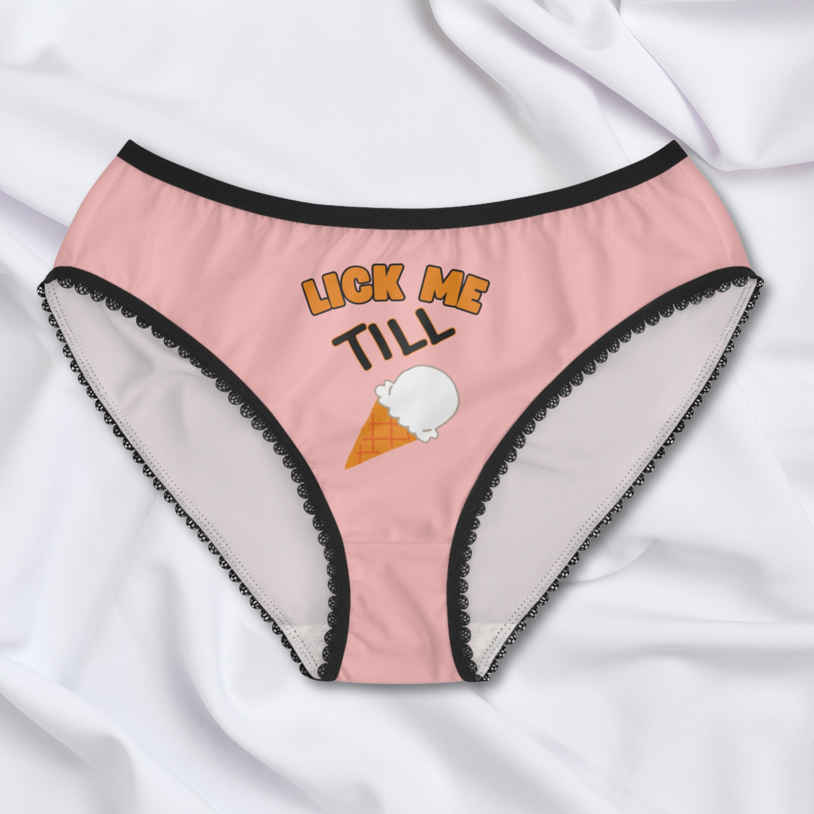 Funny ‘Lick Me Till Ice Cream’ Women’s Briefs | Cheeky Ladies Lingerie Panties
